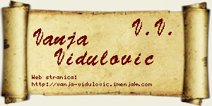Vanja Vidulović vizit kartica